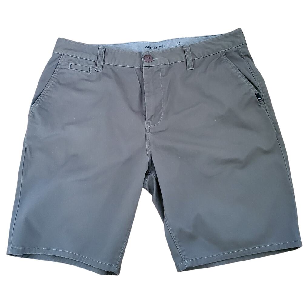 Quicksilver Men Kacki Green Chino Straight Tapered Fit Shorts 34